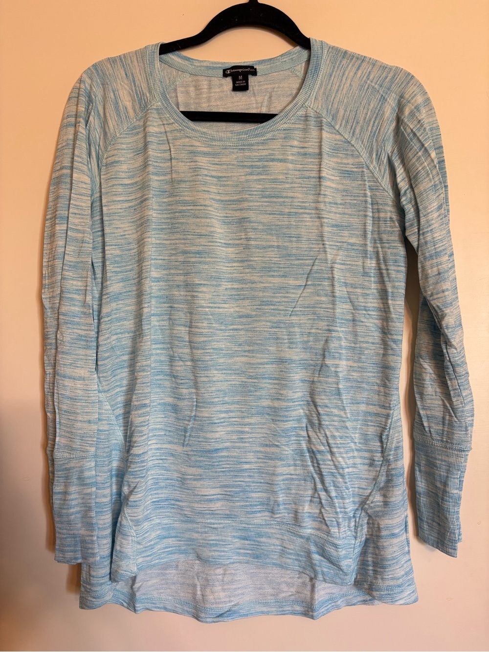 Champion Light Blue Heathered Long Sleeve Shirt